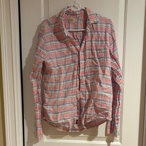Faherty Pink Plaid Long-Sleeve Button-Down Shirt